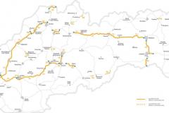 Mapa zpoplatněných úseků Slovensko 2021