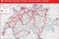 Mapa zpoplatněných úseků Švýcarsko 2021