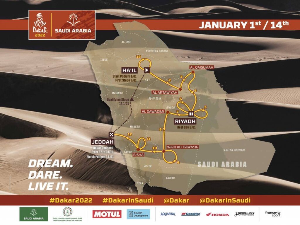 Rallye Dakar 2022: Trasa