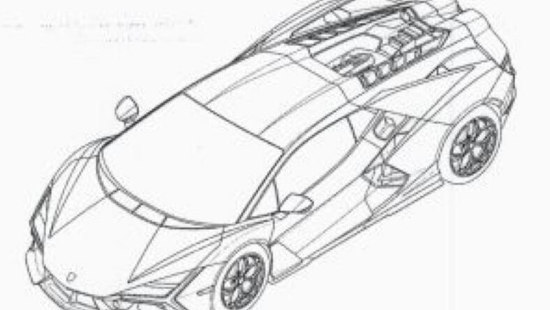 Nástupce Lamborghini Aventador na patentových snímcích