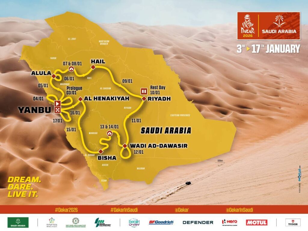 Dakar 2026: Mapa trasy