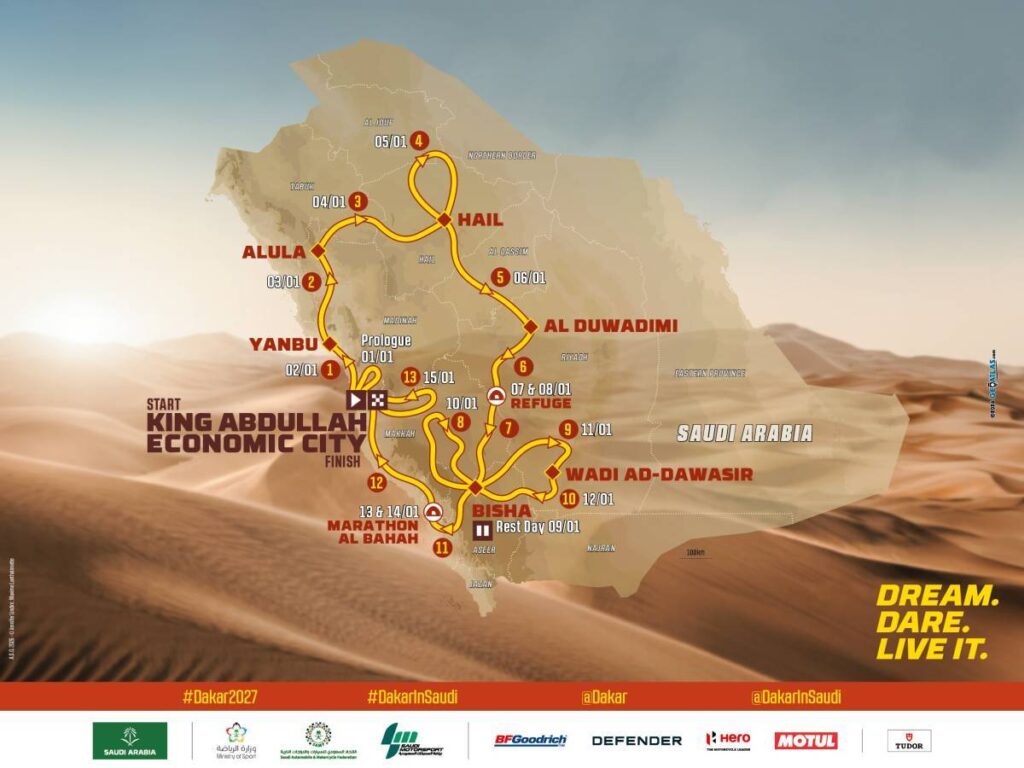 Rallye Dakar 2027: Mapa trasy